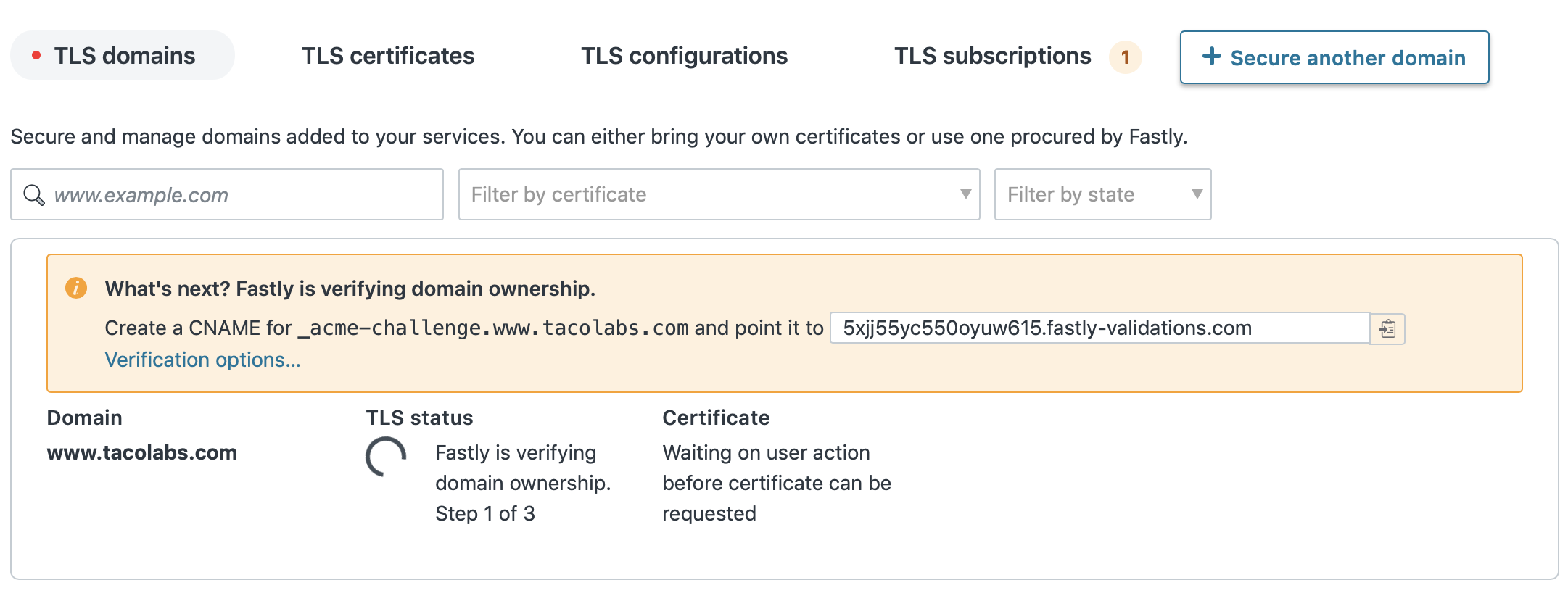Fastly TLS verification