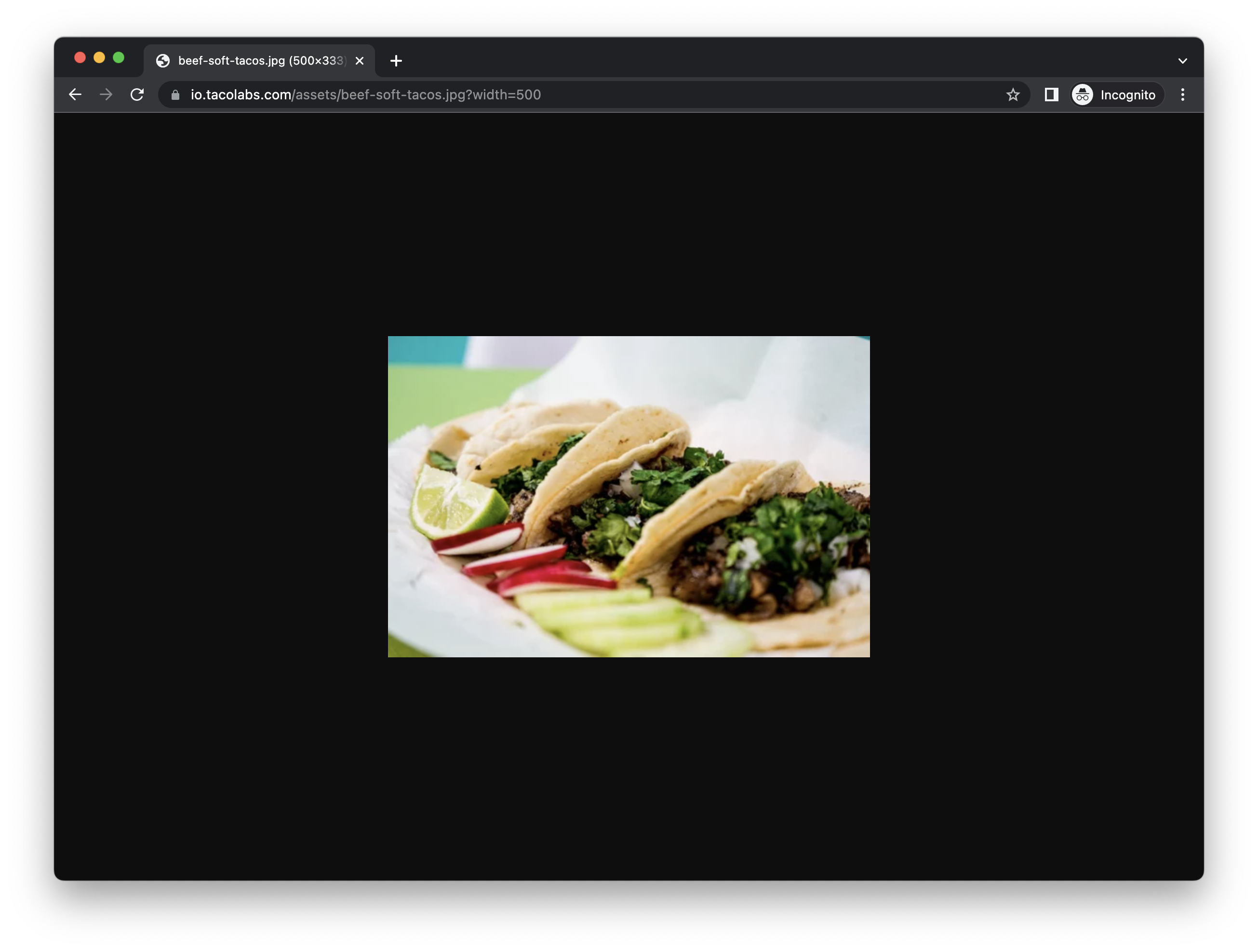 Example taco image with modified width