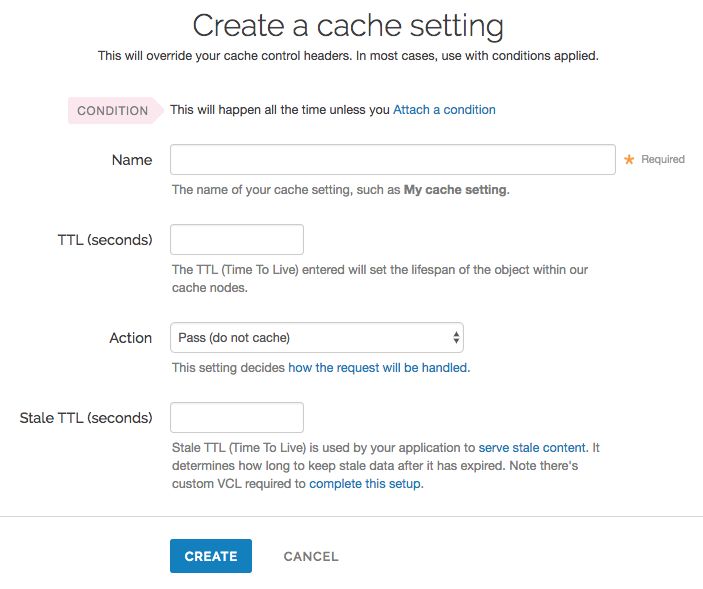 a cache setting