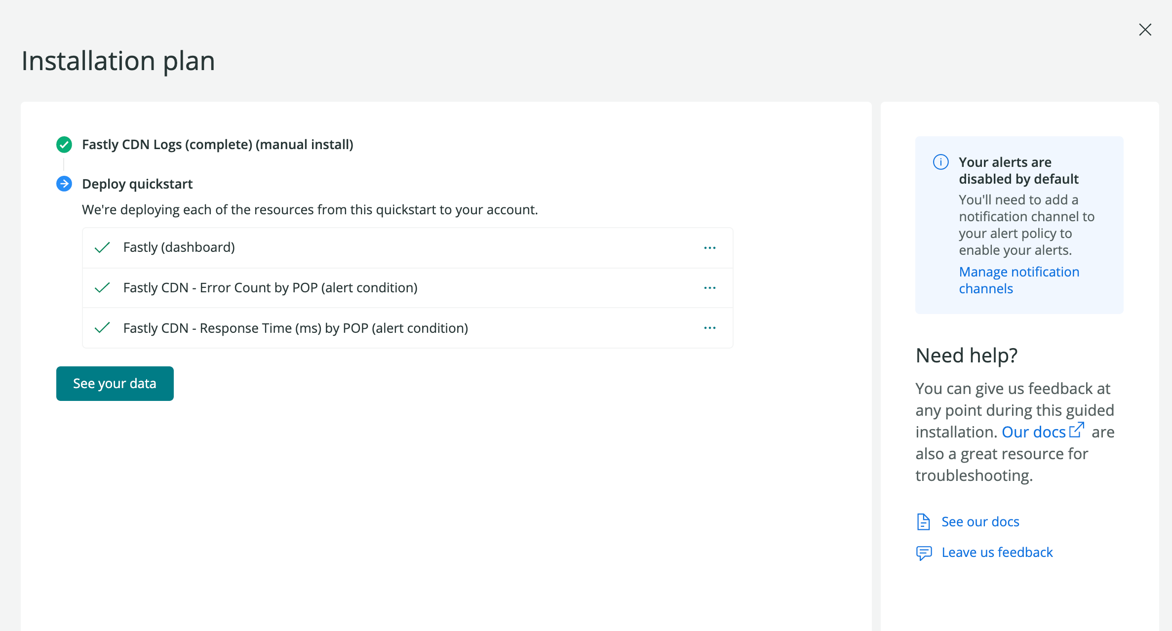 New Relic Fastly Dashboard Install Step 3